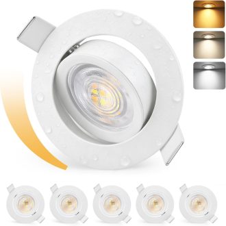 Spot LED încastrat KYOTECH, reglabil, 5W 550lm, baie, IP44