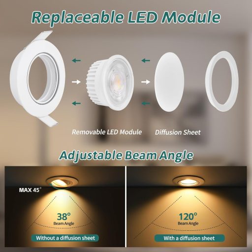 Spot LED încastrat KYOTECH, reglabil, 5W 550lm, baie, IP44