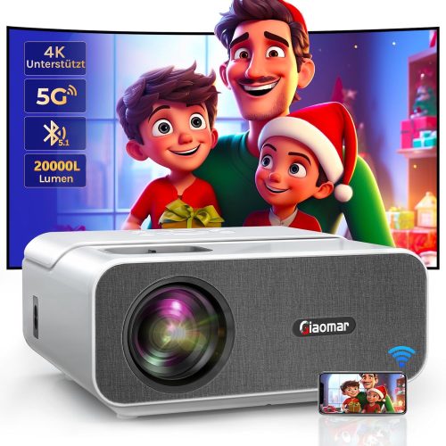 Zoomcat 4K Projektor 20000 Lumen Fényerővel - Full HD 1080P Mini Vetítő 5G WiFi és Bluetooth Funkcióval - Otthoni Mozi iPhone/Android/Laptop