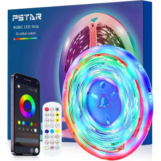   PSTAR LED szalag 4m RGBIC távirányítóval 50-70 colos TV-hez és PC-hez