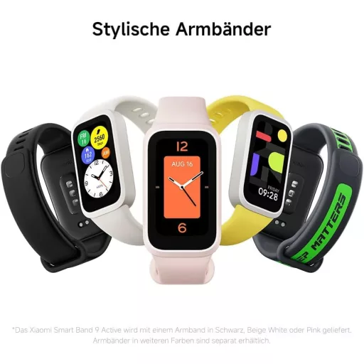 XIAOMI Smart Band 9 Active fekete okosóra 1.47" kijelző 18 napos akkumulátor 50 sportmód vízálló - black