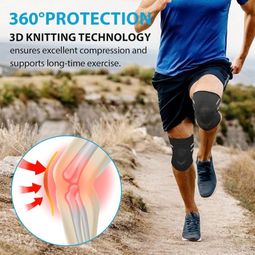 YOLONCE 2 db Kompressziós Térdtámasz Nőknek és Férfiaknak, Meniszkusz Sérüléshez, Lélegző Térdvédő, Sporthoz, M Méret, Fekete