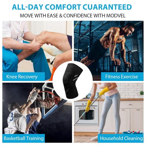 YOLONCE 2 db Kompressziós Térdtámasz Nőknek és Férfiaknak, Meniszkusz Sérüléshez, Lélegző Térdvédő, Sporthoz, M Méret, Fekete