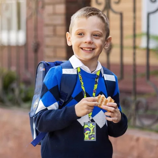 GROVBLE Gyerek Nyakpénztárca Sárga-Zöld Gamer Mintás Fiú Pénztárca