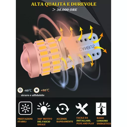 XELORD LED izzó W5W T10 6000K fehér autó belső világítás 2db