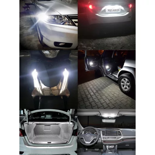 XELORD LED žiarovka W5W T10 6000K biela do interiéru auta 2ks