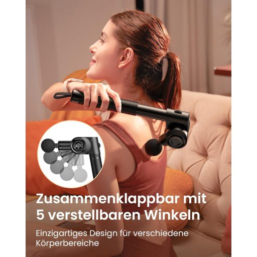 Pistol de masaj NAPRE cu 32 de trepte pentru tratarea durerilor de gât și spate, cu mâner metalic.