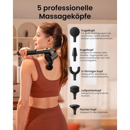 NAPRE Masszázspisztoly 32 fokozatú nyakfájdalom hátfájdalom kezelésére fém nyéllel