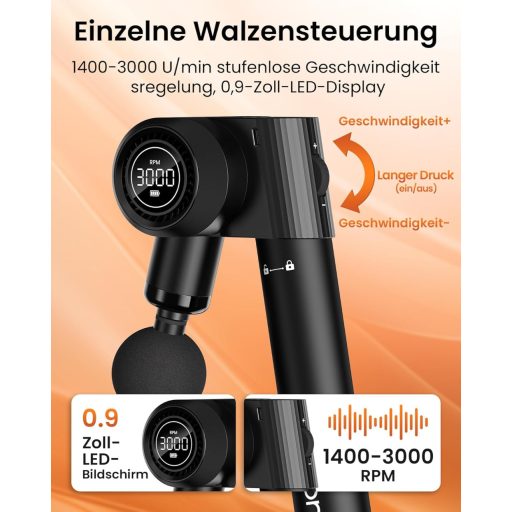 NAPRE Masszázspisztoly 32 fokozatú nyakfájdalom hátfájdalom kezelésére fém nyéllel