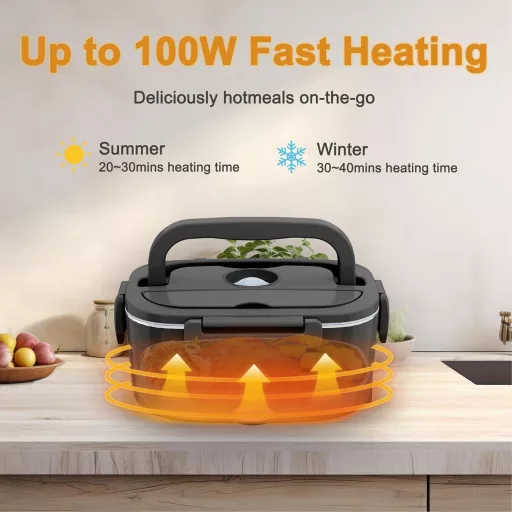 Nifogo Elektromos Ételmelegítő 100W Autóhoz Irodához 12V/24V/230V Rozsdamentes