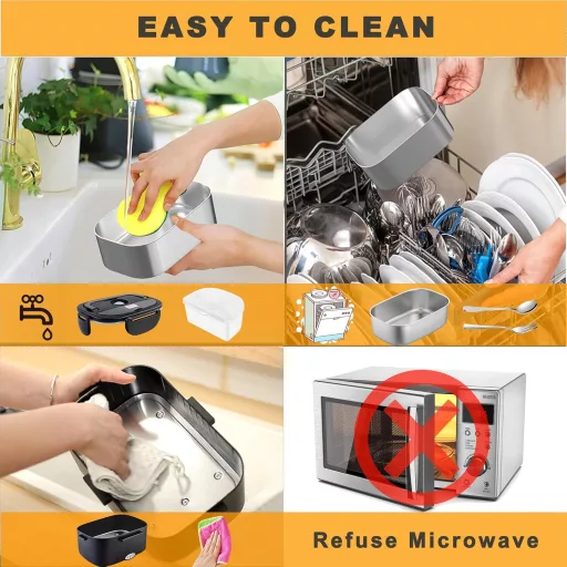 Nifogo Elektromos Ételmelegítő 100W Autóhoz Irodához 12V/24V/230V Rozsdamentes