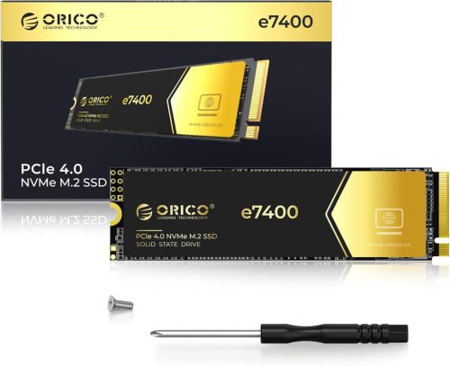 ORICO 1TB NVMe SSD M.2 PCIe 4.0 - 7400MB/s Belső SSD Meghajtó, Arany, Kompatibilis Windows, macOS és PS5 Rendszerekkel, Játékosoknak