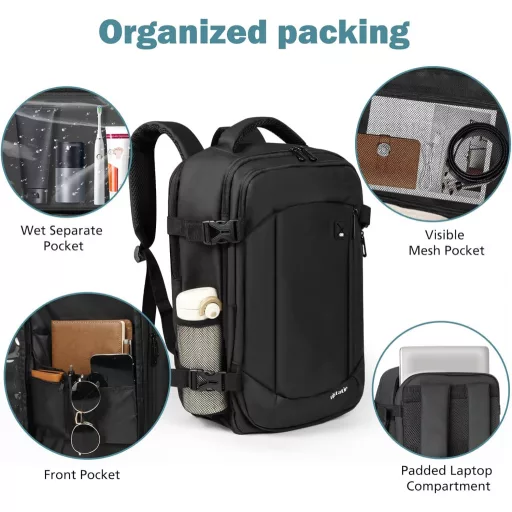 Vinstatin 40x20x25cm Ryanair Fedélzeti Hátizsák 20L Vízálló Laptop Backpack