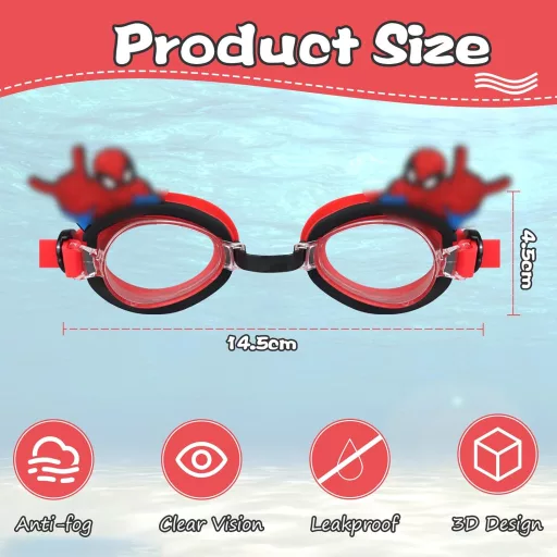 Saier Dječje Naočale za Plivanje Protiv Zamagljivanja, Vodonepropusne, 3-12 Godina