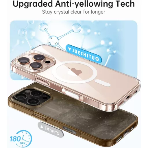 Husă de protecție JUESHITUO pentru iPhone 16 Pro Max cu buton pentru cameră Tok, compatibilă MagSafe, standard militar, rezistentă la șocuri și zgârieturi