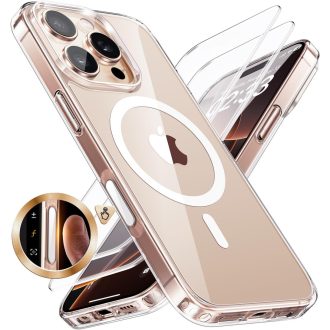   JUESHITUO Kryt pre iPhone 16 Pro s tlačidlom fotoaparátu, kompatibilný s MagSafe, vojenský štandard, nárazuvzdorný kryt na mobilný telefón odolný voči poškriabaniu