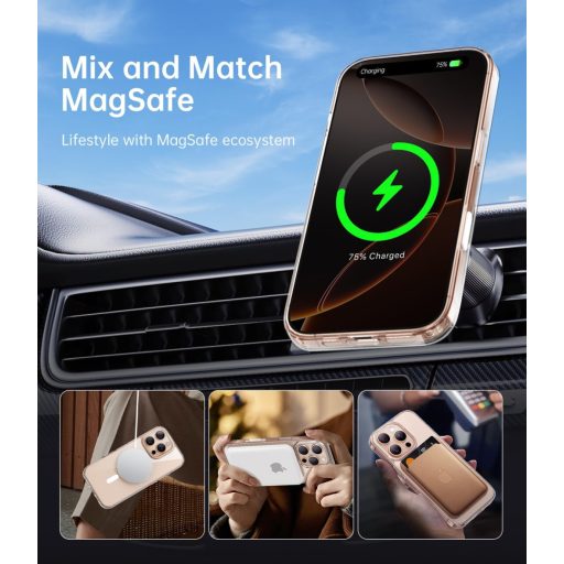 JUESHITUO Kryt pre iPhone 16 Pro s tlačidlom fotoaparátu, kompatibilný s MagSafe, vojenský štandard, nárazuvzdorný kryt na mobilný telefón odolný voči poškriabaniu