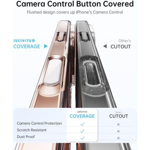JUESHITUO iPhone 16 Pro Tok Kamera Gombbal, MagSafe Kompatibilis Katonai Szabványú Ütésálló Karcolásvédő Mobiltelefon Védőtok