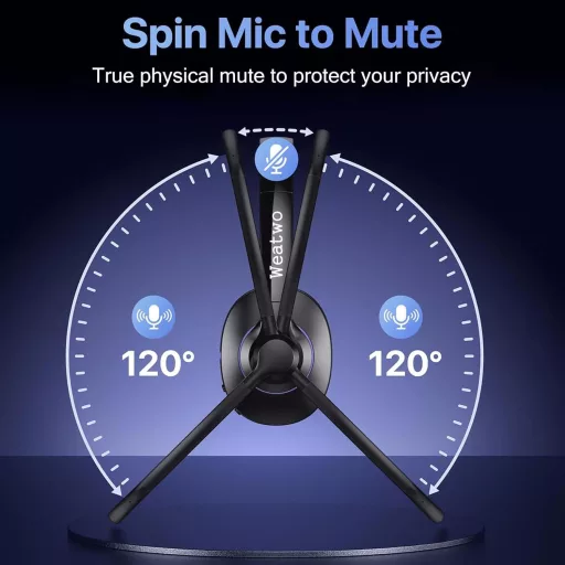 Weatwo Bluetooth Headset CVC8.0 Zajszűrő Dupla Mikrofonnal, 30+ Óra Beszédidő, Vezeték Nélküli Fülhallgató PC Mobil Irodai Használatra