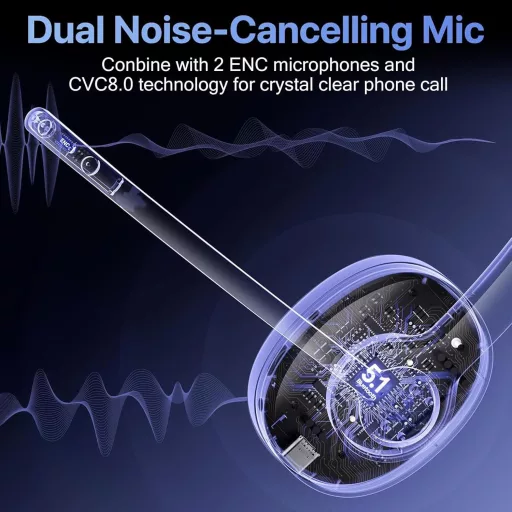 Weatwo Bluetooth Headset CVC8.0 Zajszűrő Dupla Mikrofonnal, 30+ Óra Beszédidő, Vezeték Nélküli Fülhallgató PC Mobil Irodai Használatra