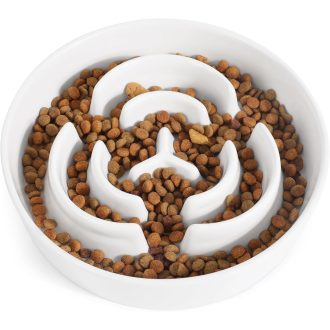   PETTOM Csúszásmentes Kerámia Kutyatál 21cm, Lassú Evés Tál Nagyobb Kutyáknak