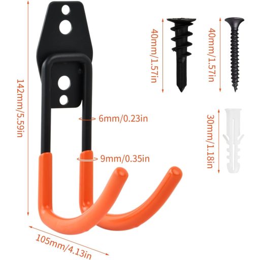 Set de 2 cârlige de perete Gudalea, rezistente, pentru garaj, depozitare, scule, scară, suport bicicletă