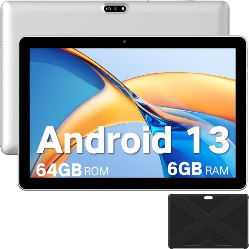 Winsing 10" Android 13 Tablet, 6GB RAM, 64GB Tárhely, Bővíthető 1TB-ig, Kék-Fehér Tokkal, 5MP+8MP Kamera, HD IPS Kijelző, WiFi, Bluetooth 5.