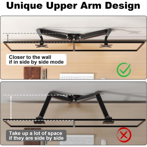 IMtKotW Dupla Monitor Fali Tartó 17-32" Magasságállítható Dönthető Forgó 9kg VESA