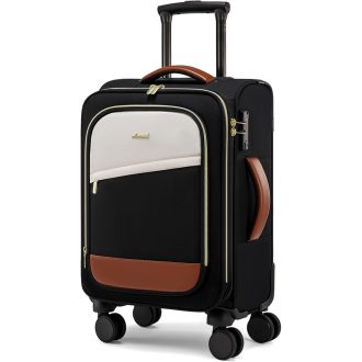   LOVEVOOK 55cm könnyű utazó bőrönd 4 kerékkel TSA zárral és laptop rekesszel