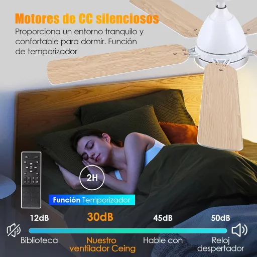 Shanggu 52" Mennyezeti Ventilátor Lámpával, Flush Mount, APP Távirányítóval