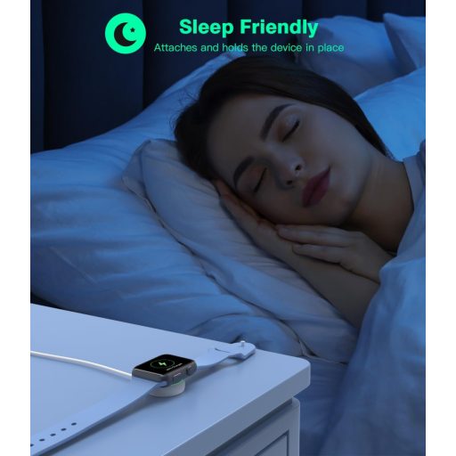 Stație de încărcare magnetică Yootech pentru Apple Watch, Pad de încărcare wireless compatibil cu Series 11/10/9/8/7/6/5/4/3/SE/Ultra - Alb