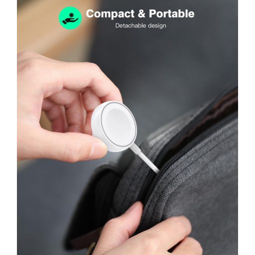 Stație de încărcare magnetică Yootech pentru Apple Watch, Pad de încărcare wireless compatibil cu Series 11/10/9/8/7/6/5/4/3/SE/Ultra - Alb