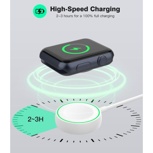 Stație de încărcare magnetică Yootech pentru Apple Watch, Pad de încărcare wireless compatibil cu Series 11/10/9/8/7/6/5/4/3/SE/Ultra - Alb