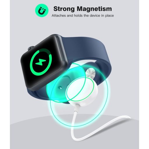 Stație de încărcare magnetică Yootech pentru Apple Watch, Pad de încărcare wireless compatibil cu Series 11/10/9/8/7/6/5/4/3/SE/Ultra - Alb