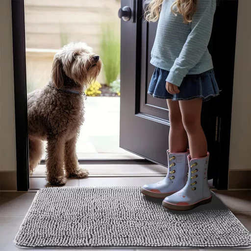 flintronic Fürdőszobai Szőnyeg 40x60cm Csúszásmentes Puha Chenille Zuhanyzó Fürdőmatte