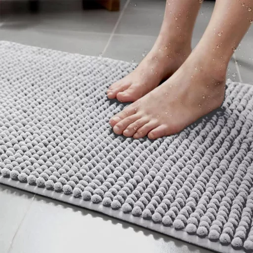 flintronic Fürdőszobai Szőnyeg 40x60cm Csúszásmentes Puha Chenille Zuhanyzó Fürdőmatte