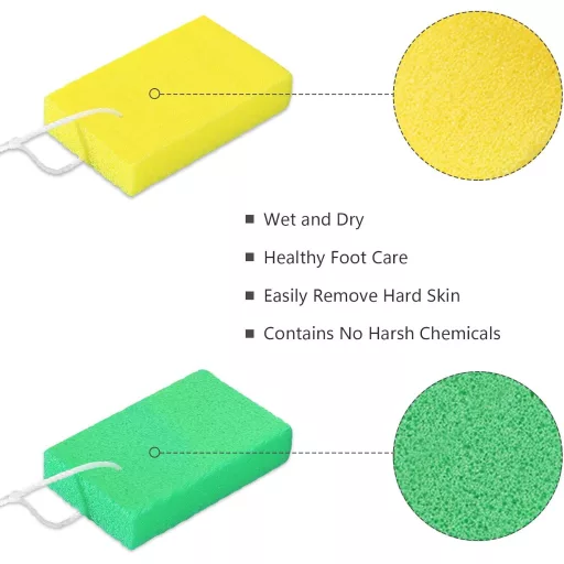 YMTGOD Obojstranná pemza pre starostlivosť o nohy – 2 ks pemzy so šnúrkou na zavesenie, odstraňovač stvrdnutej kože na nohy, ruky a telo