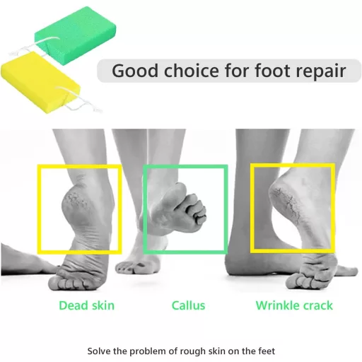 YMTGOD Obojstranná pemza pre starostlivosť o nohy – 2 ks pemzy so šnúrkou na zavesenie, odstraňovač stvrdnutej kože na nohy, ruky a telo