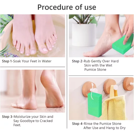 YMTGOD Set piatră ponce față-verso pentru îngrijirea picioarelor - 2 bucăți piatră ponce cu șnur de agățat, îndepărtare calusuri pentru picioare, mâini și corp