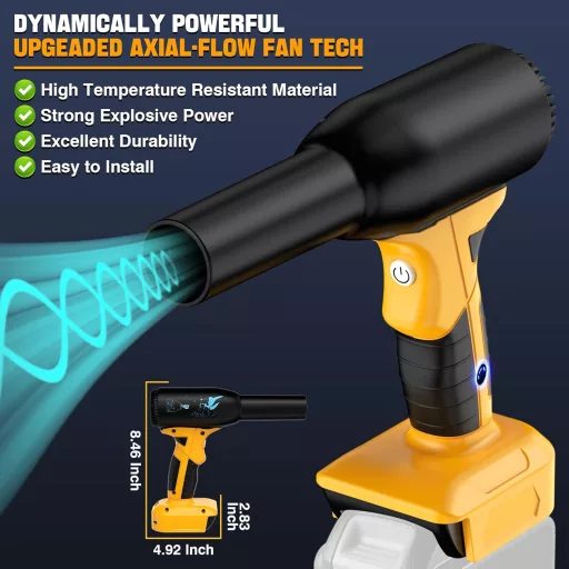 EID 500W Jet Dry Fúvó Dewalt 20V MAX Akkuhoz, 400G Nyomás, 3 Fokozat