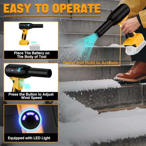 EID 500W Jet Dry Fúvó Dewalt 20V MAX Akkuhoz, 400G Nyomás, 3 Fokozat
