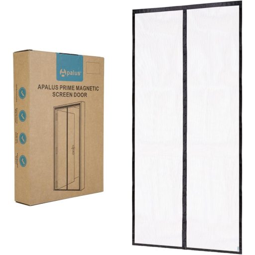 Apalus Prime Mágneses Szúnyogháló Ajtóra 100x220 cm - Átlátszó, Szakadásálló, Időjárásálló Rovarháló Erkélyajtóra Erős Mágnesekkel és 3,8 cm