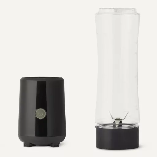 Amazon Basics Hordozható Turmixgép 600ml, 300W, 2 Palackkal, Fekete