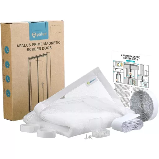 Magnetická sieť proti hmyzu na dvere Apalus Prime 100x210 cm - Priehľadná, odolná proti roztrhnutiu, poveternostným vplyvom odolná sieť proti hmyzu na balkónové dvere so silnými magnetmi a 3,8 cm