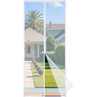   Apalus Prime Mágneses Szúnyogháló Ajtóra 100x210 cm - Átlátszó, Szakadásálló, Időjárásálló Rovarháló Erkélyajtóra Erős Mágnesekkel és 3,8 cm