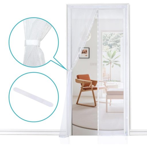 Apalus Prime Mágneses Szúnyogháló Ajtóra 100x210 cm - Átlátszó, Szakadásálló, Időjárásálló Rovarháló Erkélyajtóra Erős Mágnesekkel és 3,8 cm
