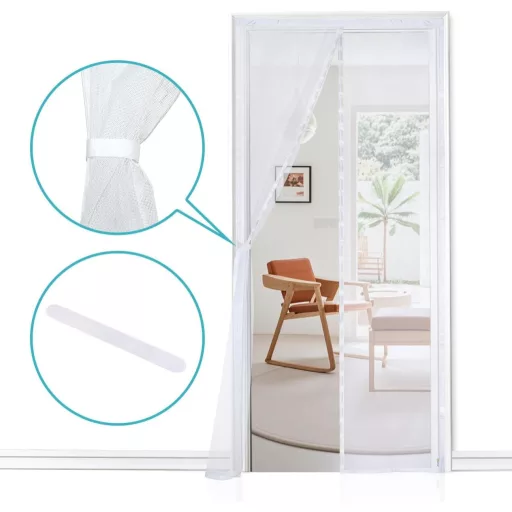 Magnetická sieť proti hmyzu na dvere Apalus Prime 100x210 cm - Priehľadná, odolná proti roztrhnutiu, poveternostným vplyvom odolná sieť proti hmyzu na balkónové dvere so silnými magnetmi a 3,8 cm