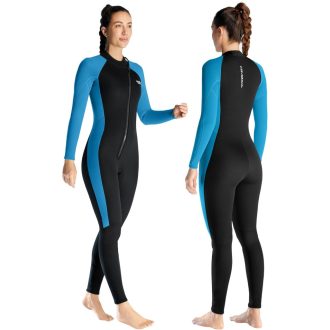   X-mAnTA 3 mm Potpuno Neoprensko Ronilačko Odijelo Žensko - Crno/Plavo Ronilačko Odijelo s Patentnim Zatvaračem od Rastezljivog Materijala za Ronjenje, Snorkeling, Surfanje