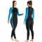 Costum de neopren X-mAnTA 3 mm pentru femei - Costum umed integral cu fermoar, pentru scufundări, snorkeling, surfing - Negru/Albastru