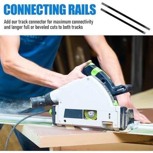 SUPRROW 2 perechi de conectori pentru șine de ghidare, compatibili cu șina Makita P-45777, pentru tăieri lungi